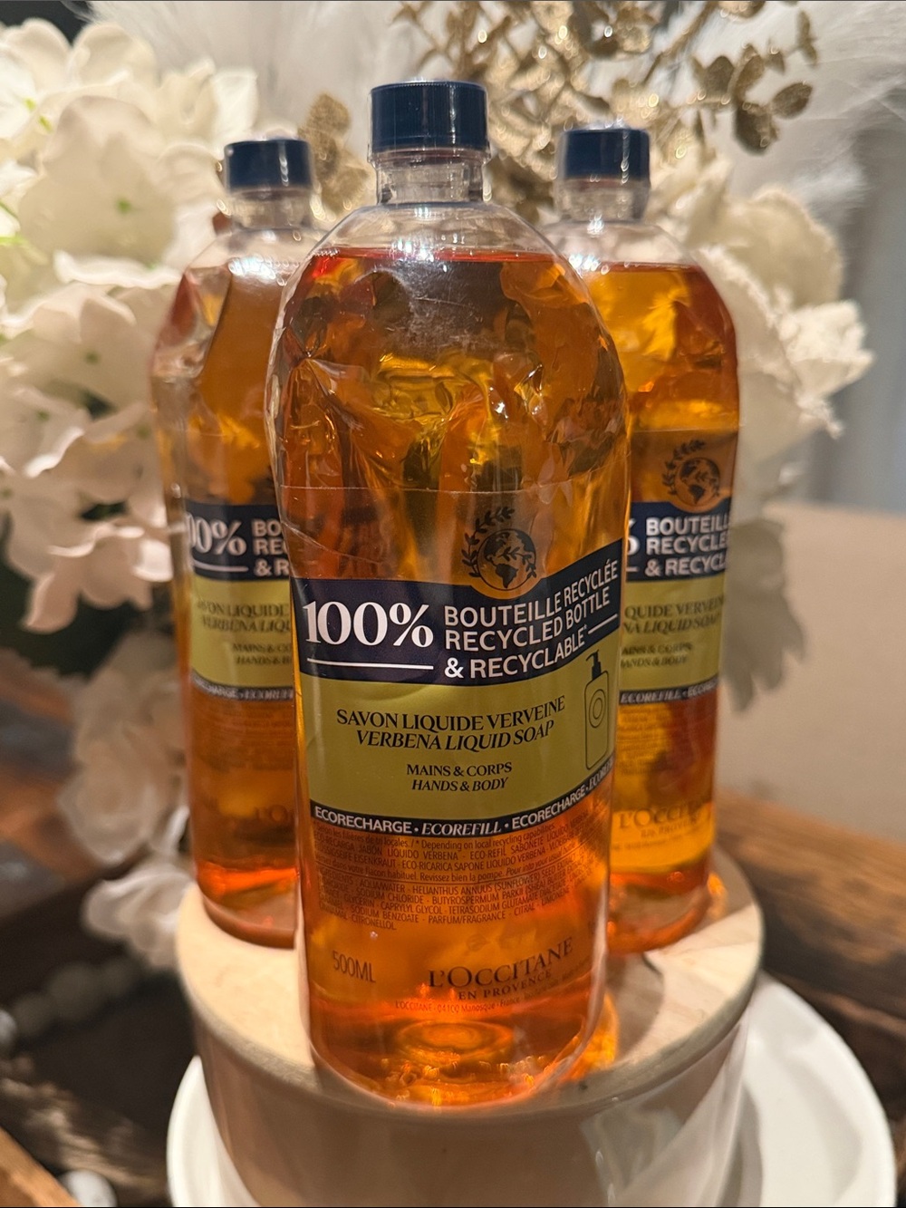 L'OCCITANE Verbena Liquid Soap refill 16.9 fl oz NEW LOT OF 3 refill bottles
